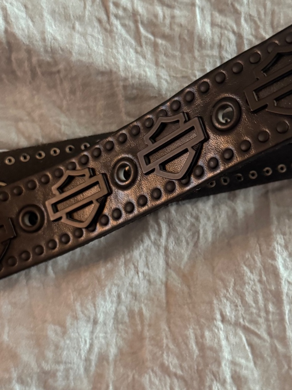 NWT Mens black leather Harley Davidson belt Sz L